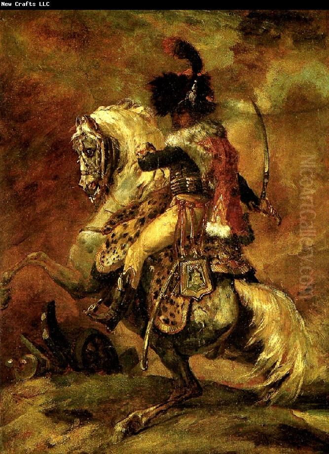 Officier De Chasseurs A Cheval De La Garde Imperiale Chargeant Oil Painting by Theodore Gericault