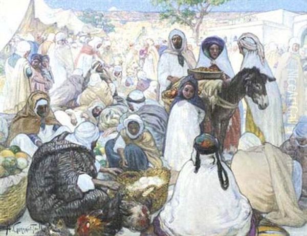 Marche Arabe Oil Painting by Alphonse Leon Germain-Thill