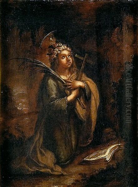 Santa Rosa De Lima Oil Painting by Bernardo German Llorente