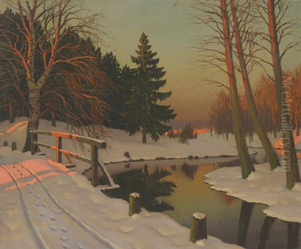 End Of The Day Oil Painting by Mikhail Markianovich Germanshev