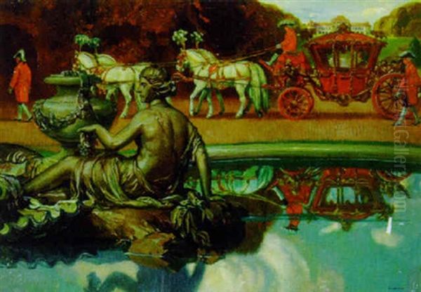 Abend Im Park Oil Painting by Raimund Germela