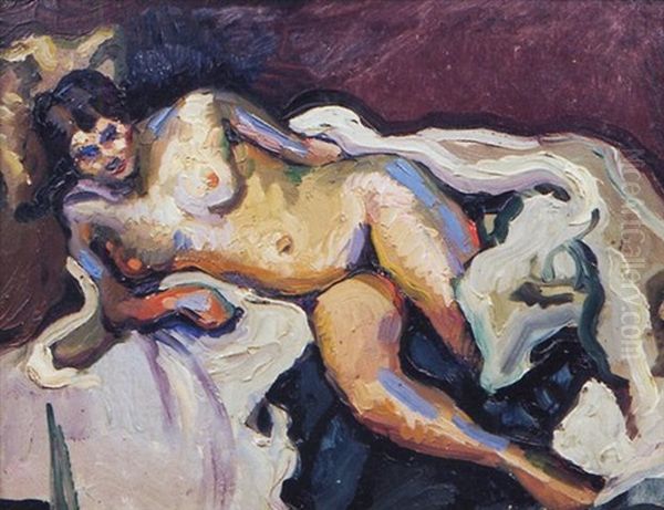 Femme Nue Couchee Oil Painting by Paul Elie Gernez