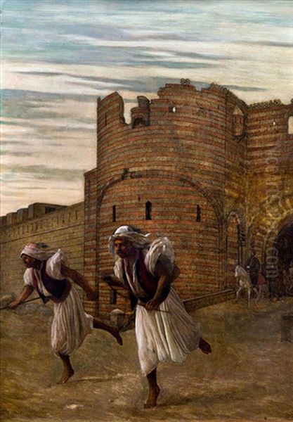 Die Boten Des Paschas (study For The Painting) Oil Painting by Jean-Leon Gerome