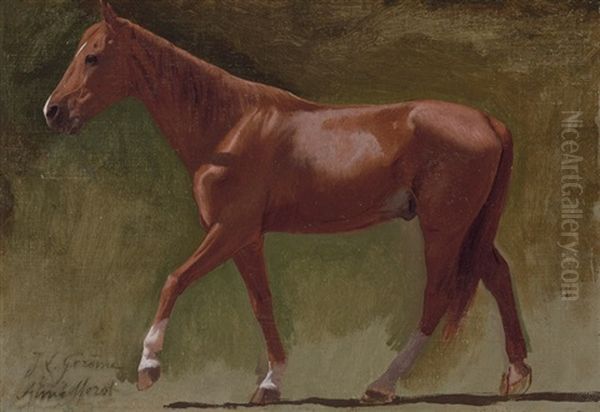 A Horse For Arabs Crossing The Desert (study) Oil Painting by Jean-Leon Gerome