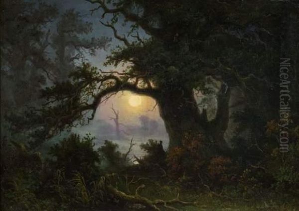 Lune Oil Painting by Knud (Andreassen) Baade