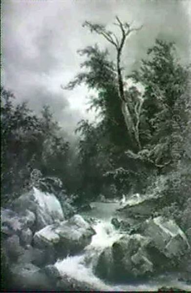 Vogel Am Bachufer Oil Painting by Georg Geyer