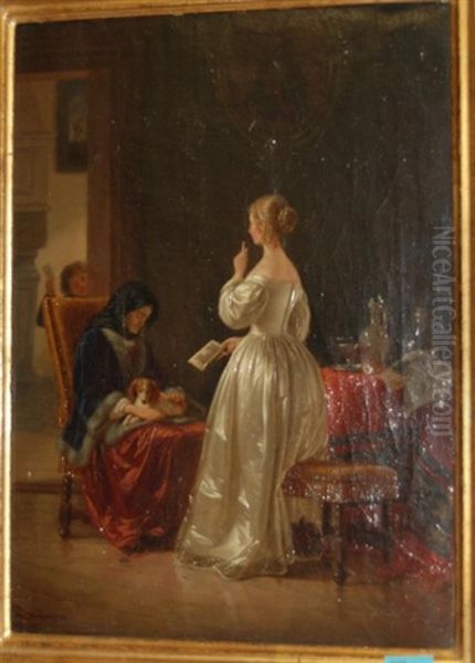 Mittagsschlaf Oil Painting by Johann Geyer