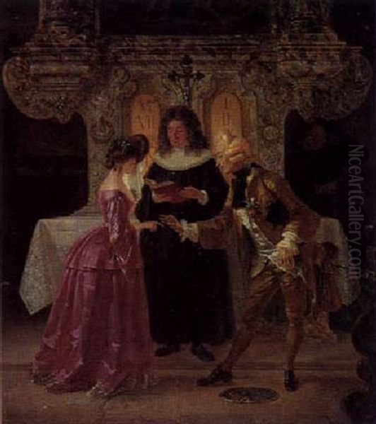 Hochzeitsszene Oil Painting by Johann Geyer