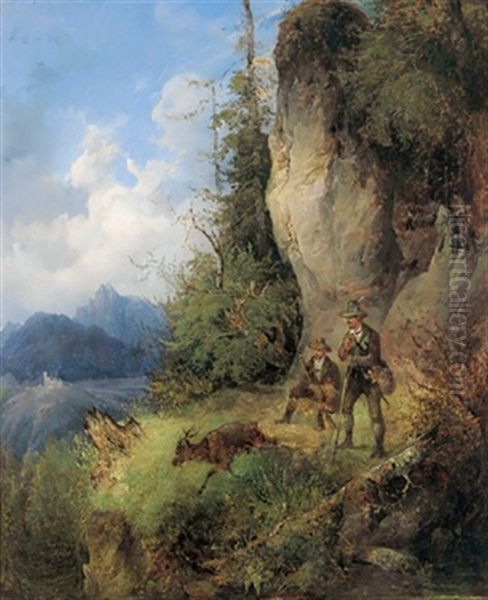 Jagdgluck Oil Painting by Carl Geyling