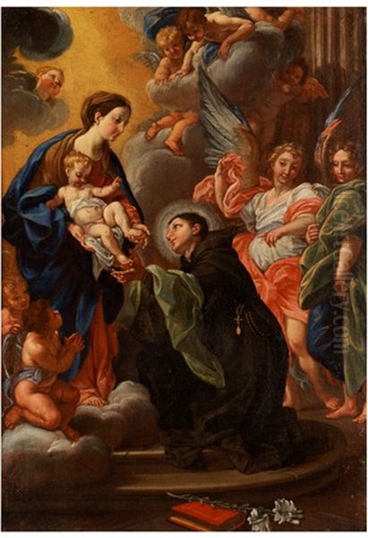 Madonna Und Kind Erscheinen Dem Heiligen Antonius Von Padua Oil Painting by Giuseppe Ghezzi