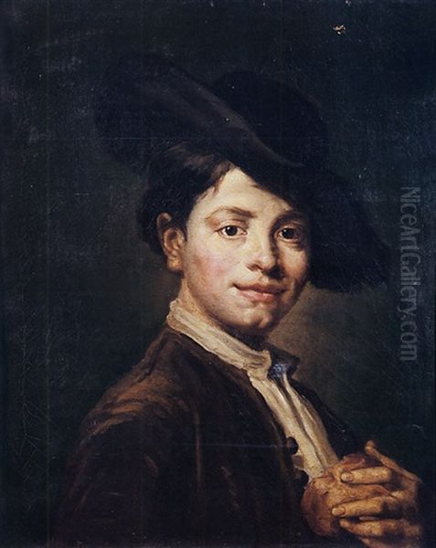 Portrait De Jeune Homme Oil Painting by Vittore Giuseppe Ghislandi (Fra' Galgario)