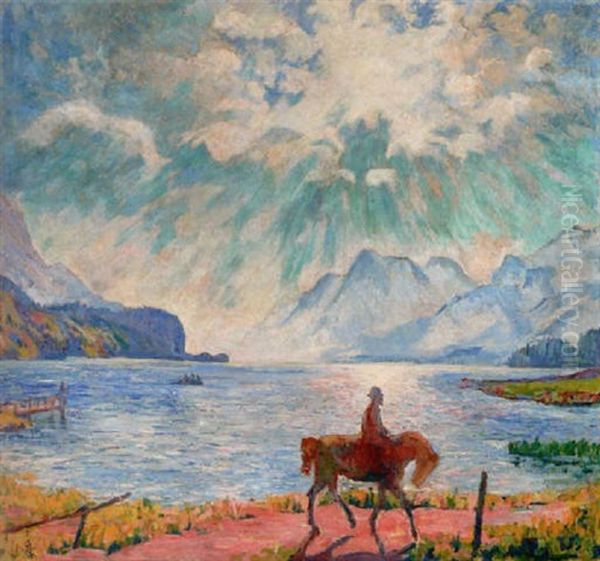 Il Mattino - Morgenritt Oil Painting by Giovanni Giacometti