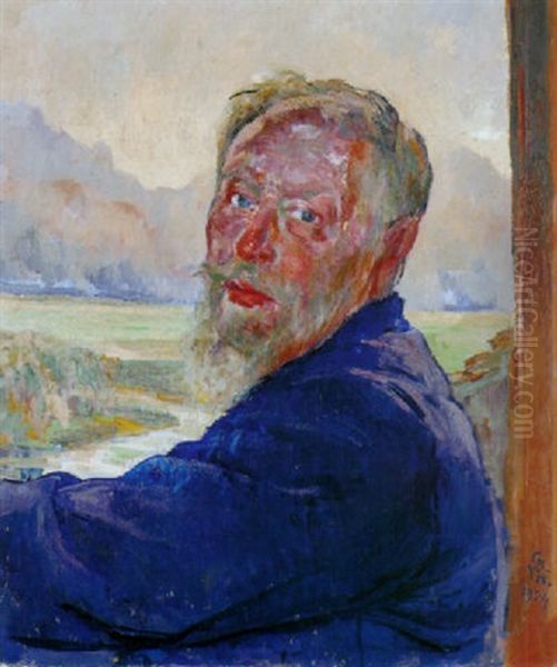 Autoritratto (selbstbildnis) Oil Painting by Giovanni Giacometti