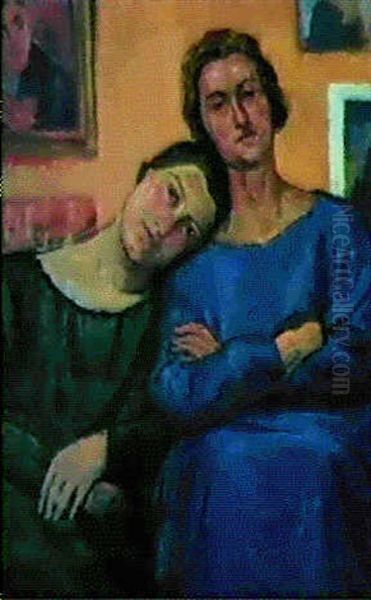 La Amiche Oil Painting by Giovanni Giacometti