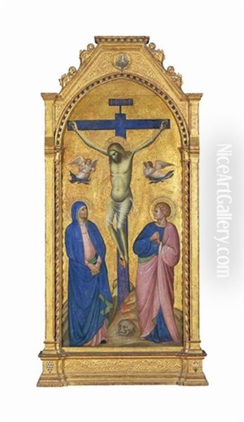 The Crucifixion With The Virgin Mary And Saint John The Evangelist Oil Painting by Giambologna