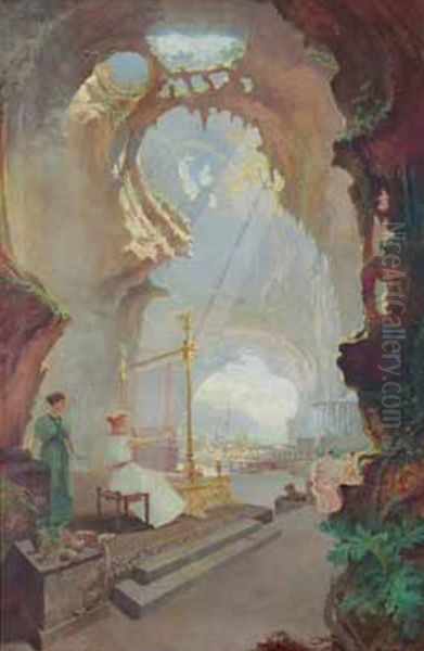 Penelope Che Tesse Oil Painting by Settimio Giampietri