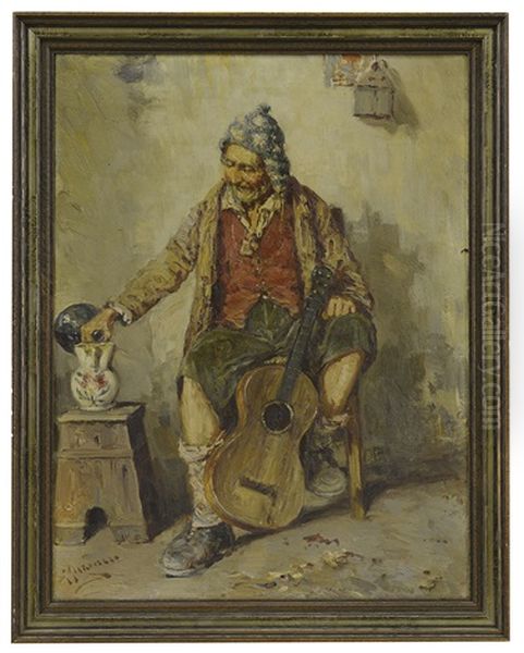 Musicante Oil Painting by Giuseppe Giardiello