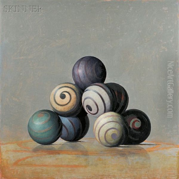 Spirals With Eliptical (sic) Ground-plane Oil Painting by John Gibson