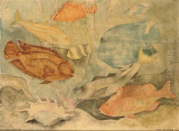 Aquarium Oil Painting by Jaap Gidding