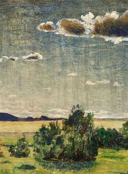 Landskab Med Skyer, Norge Oil Painting by Harald Giersing