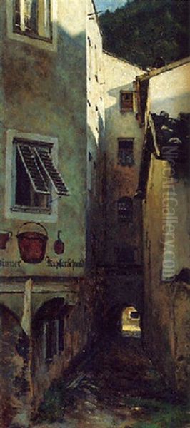 Die Gasse Beim Kupferschmied Oil Painting by Aleksander Gierymski