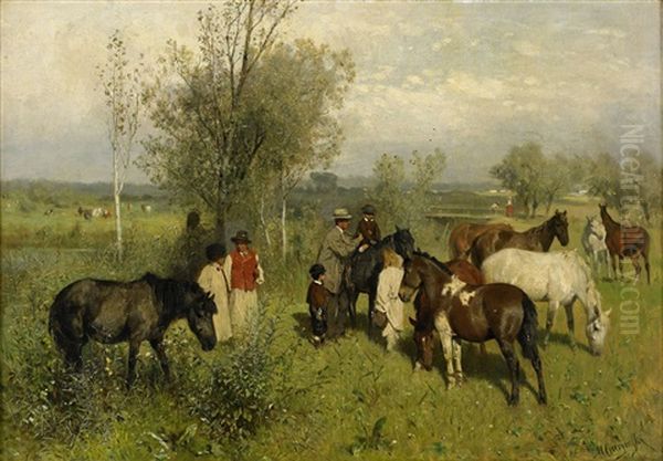 Ridlektionen Oil Painting by Maximilian Gierymski