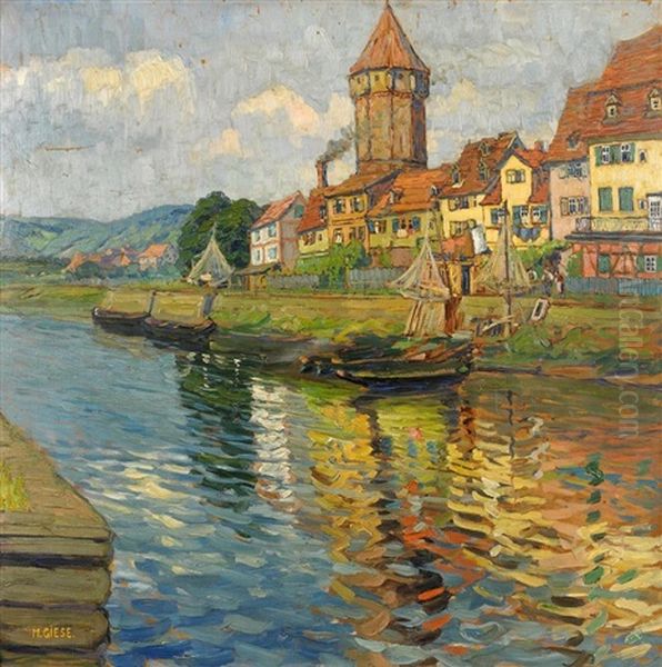 Wertheim Am Main Oil Painting by Max Eduard Giese