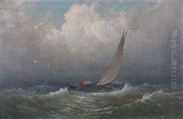 Sailboat At Sea Oil Painting by Charles Henry Gifford