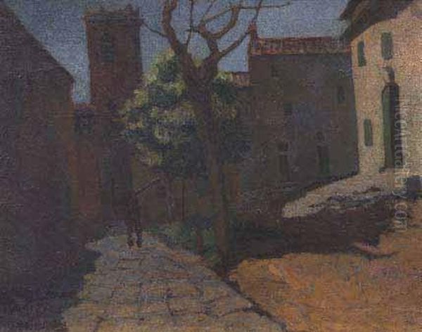 Strada Di Paese Oil Painting by Mario Bacchelli
