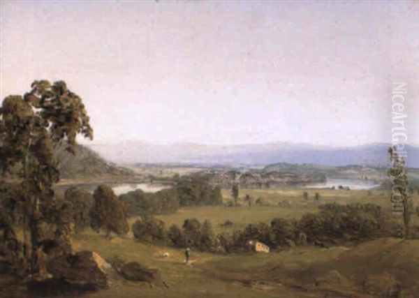 On The Hudson Oil Painting by Sanford Robinson Gifford