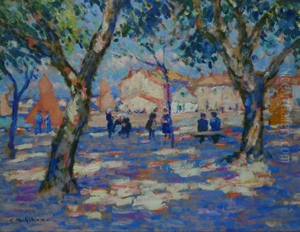 Quai Anime (+ 2 Others; 3 Works) Oil Painting by Clarence Montfort Gihon