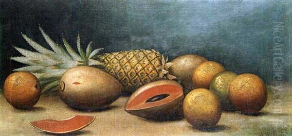 Bodegon Con Pina Oil Painting by Juan Gil Garca