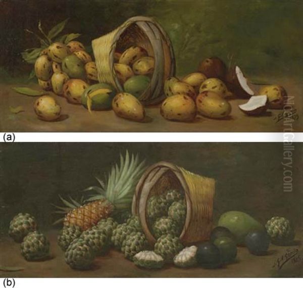 Mangos Y Cocos (+ Anones Y Pina; 2 Works) Oil Painting by Juan Gil Garca
