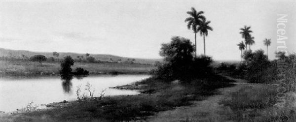 Las Palamas - A Tropical Landscape Oil Painting by Juan Gil Garca