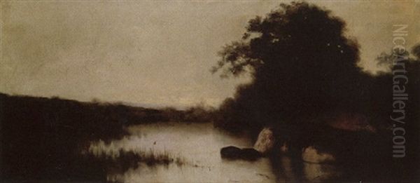 Paisaje De Rio Oil Painting by Juan Gil Garca