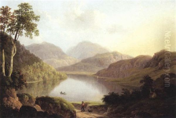 Hawes Water From Fordingdale Beck Oil Painting by Joseph Francis Gilbert