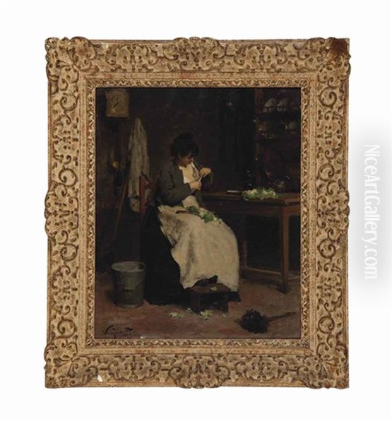 In The Kitchen Oil Painting by Victor Gabriel Gilbert