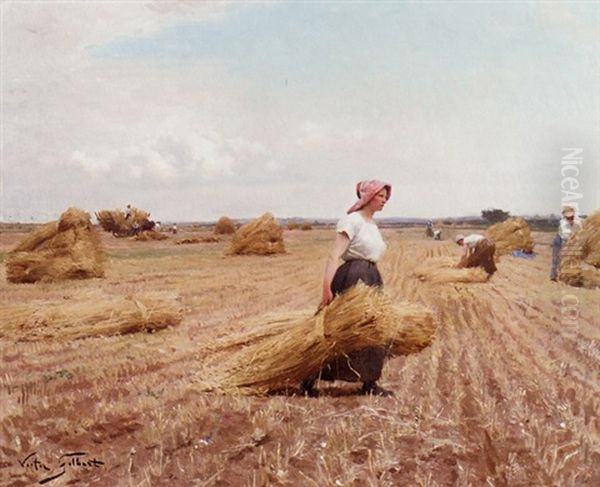 La Moisson Oil Painting by Victor Gabriel Gilbert