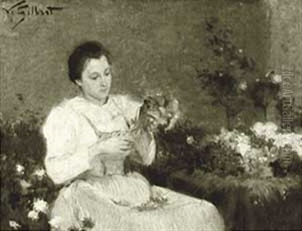 Les Bouquets De Violettes Oil Painting by Victor Gabriel Gilbert