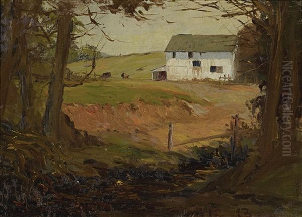 Landscape With White Barn Oil Painting by Selden Connor Gile
