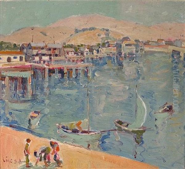 Beach Lagoon (+ Study Of A Still Life With Apples And A Red Table Cloth, Verso) Oil Painting by Selden Connor Gile