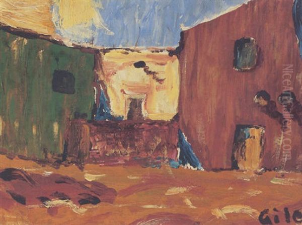 Taos Pueblo Oil Painting by Selden Connor Gile