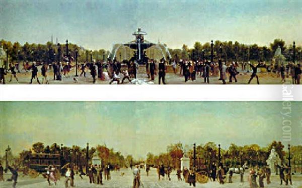 Place De La Concorde Oil Painting by Andre Gill