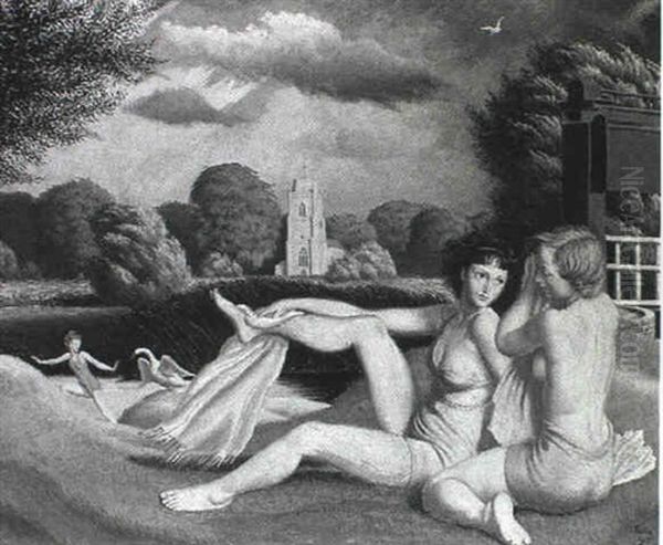 Hemingford Grey Oil Painting by Colin Unwin Gill