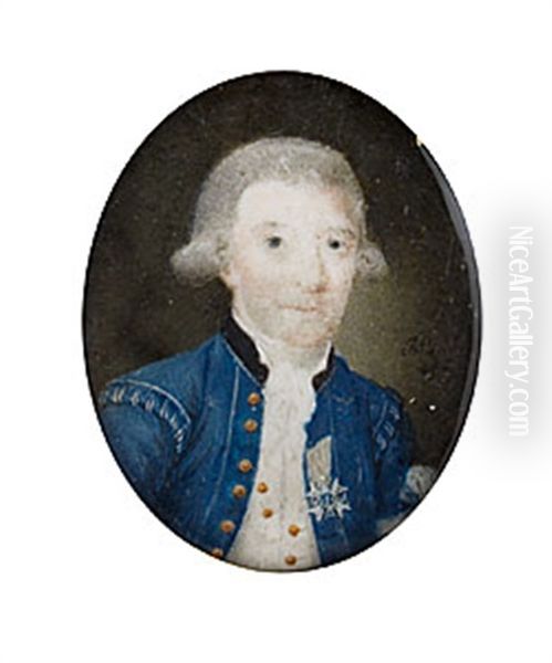 Man Iford Den Svenska Drakten Med Svardsorden Oil Painting by Jacob Gillberg