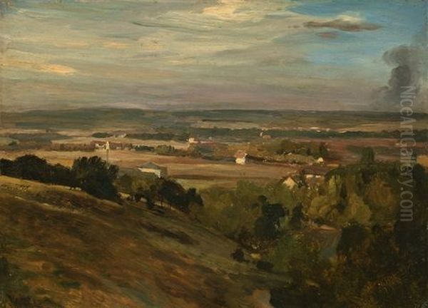 Blick Uber Das Elbtal Bei Dresden Oil Painting by Christian Friedrich Gille