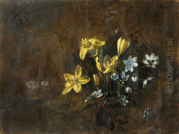 Pflanzenstudie Oil Painting by Christian Friedrich Gille