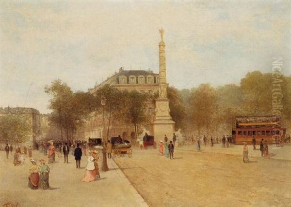 Place De La Republique Oil Painting by Frederic Gillet