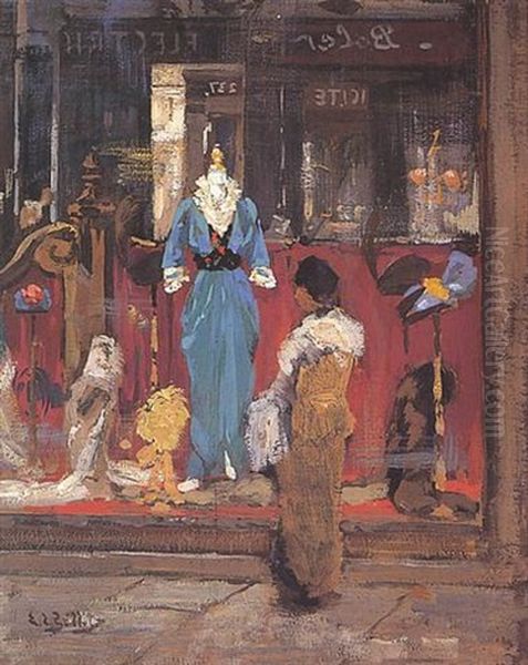 Vitrine De Mode Oil Painting by Eugene Louis Gillot