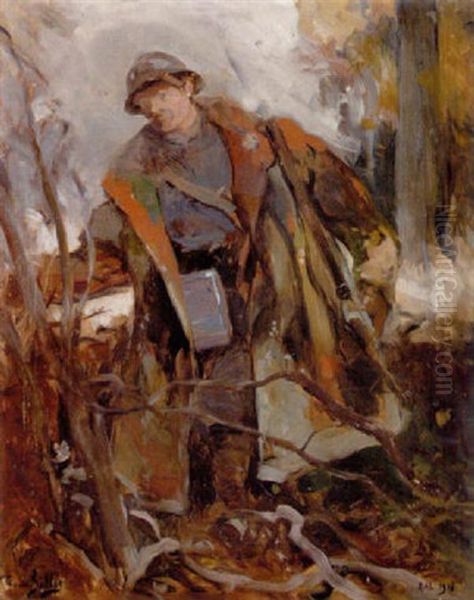 Soldat I Bla Uniform, 1. Verdenskrig Oil Painting by Eugene Louis Gillot